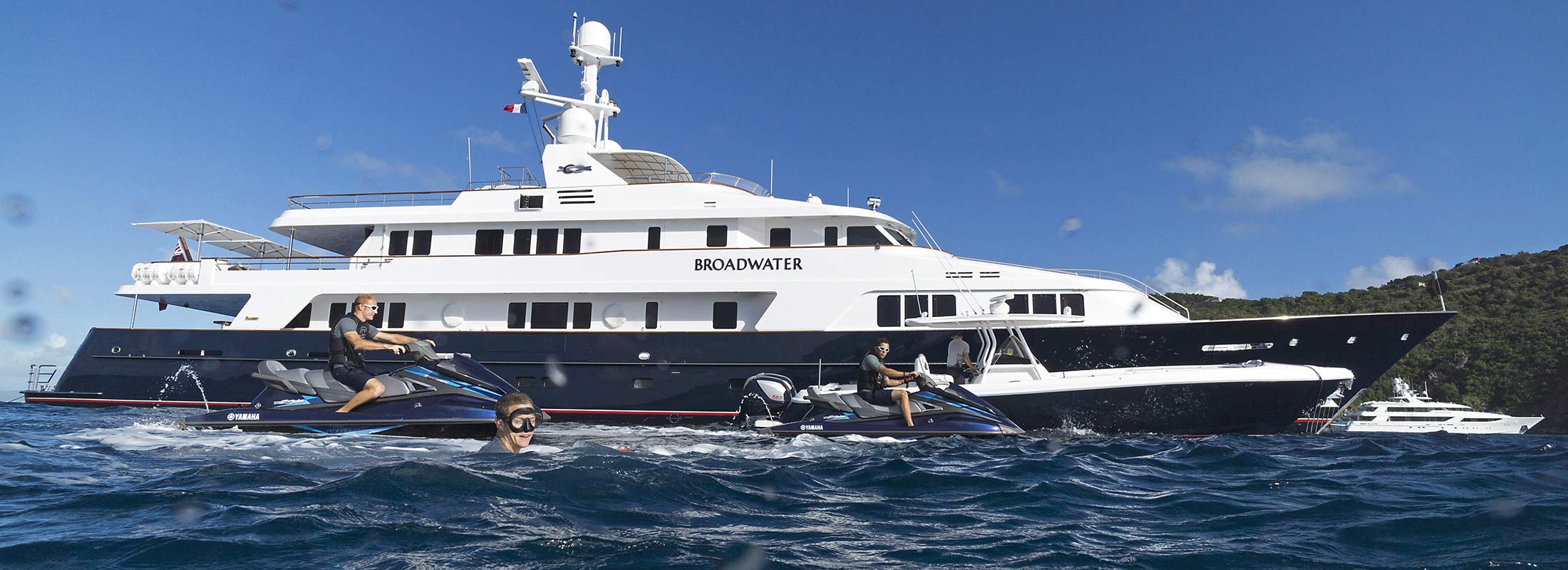 Broadwater Motor Yacht for Charter Mediterranean Caribbean Sea slider 2
