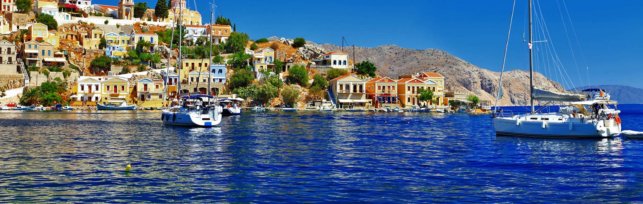 top yacht charter destinations mediterranean greece dodecanese north aegean islands symi main slider 1